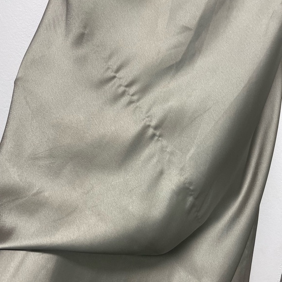 Show Me Your Mumu Verona Cowl Dress in Moss Green Luxe Satin - Picture 10 of 12